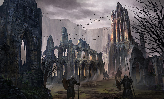 Unsung Story concept art medieval ruins