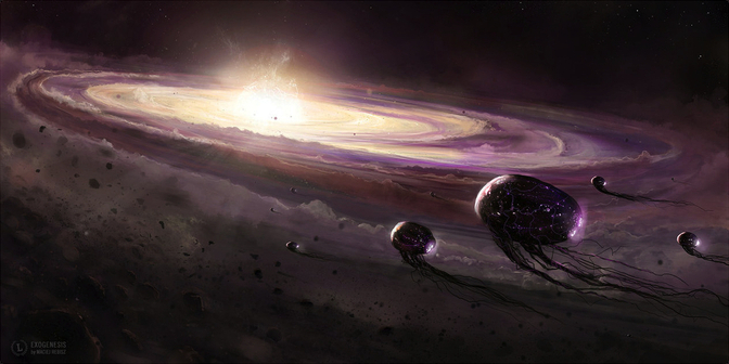 Space Pioneer alien galaxy artwork