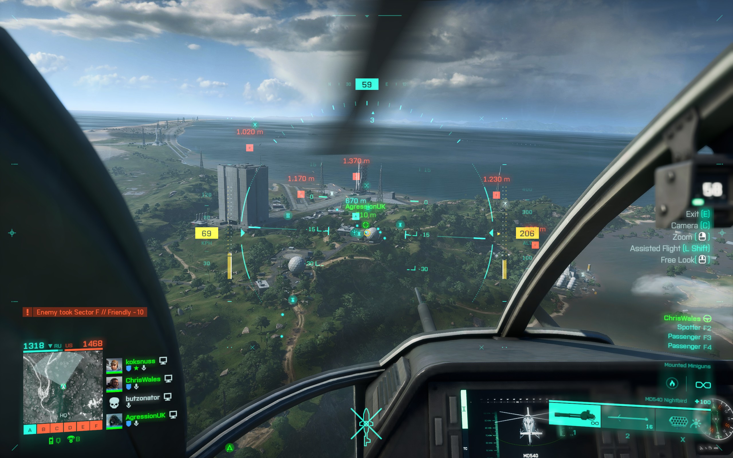 Flying a helicopter in Battlefield 2042